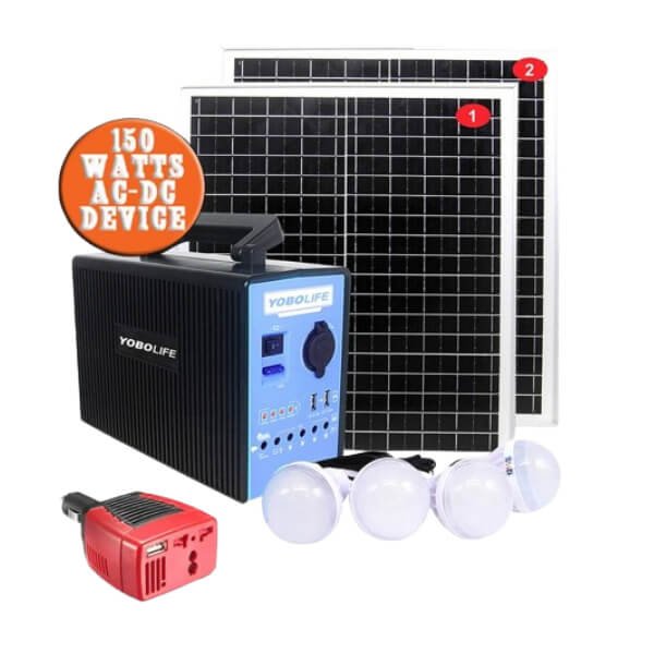 YOBOLIFE 150W AC/DC Solar Kit